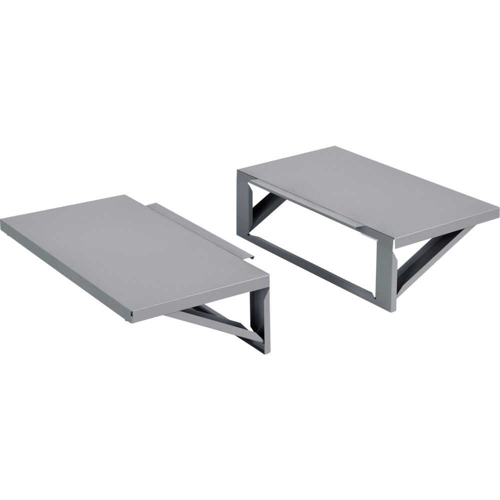 Global Industrial 237368DG Side Shelf Kit for Computer Cabinet, Dark Gray - Set of 2