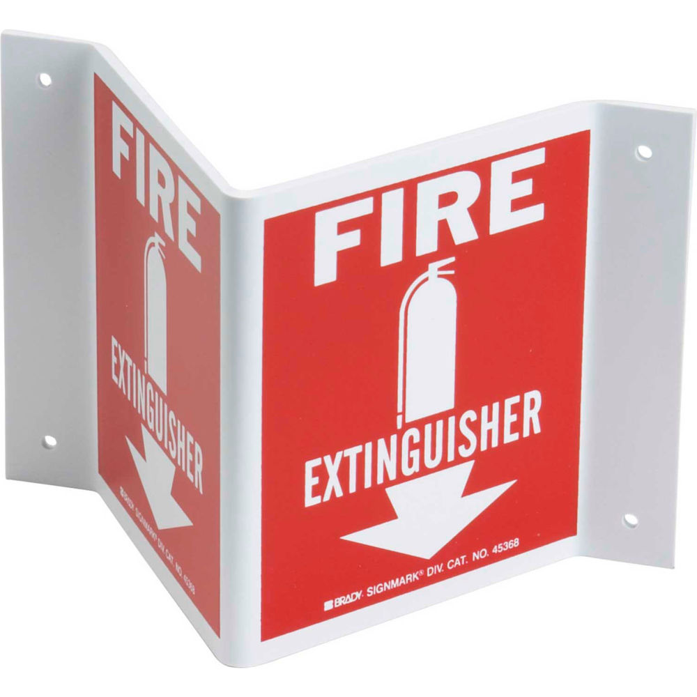 B2249648 45368 Fire Extinguisher V Sign - 2 Sided Polystyrene - 10 x 5.5 in.