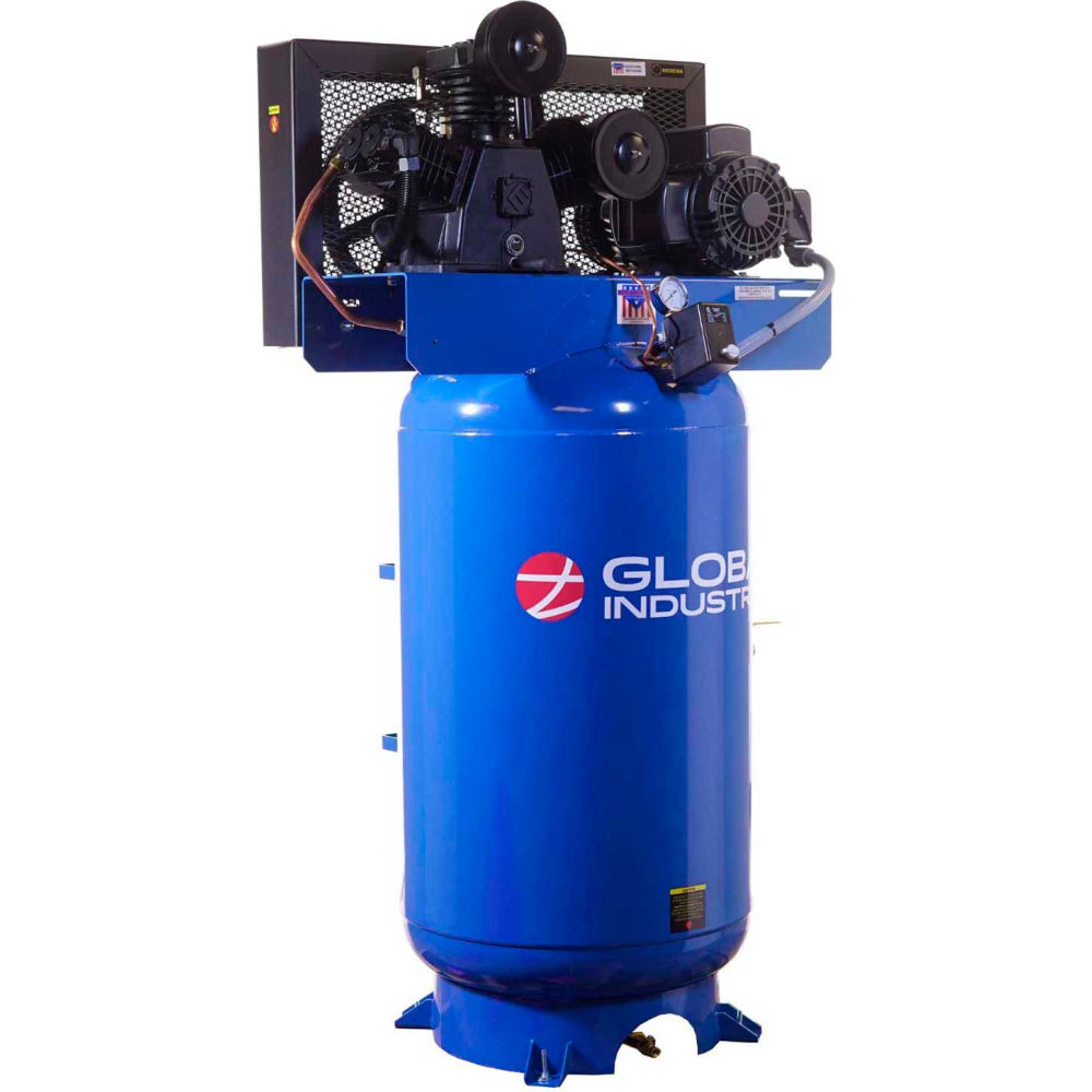 Global Industrial B2811234 Two Stage Piston Air Compressor 5 HP 80 gal 1 Phase 230V -  GLOBAL INDUSTRIES