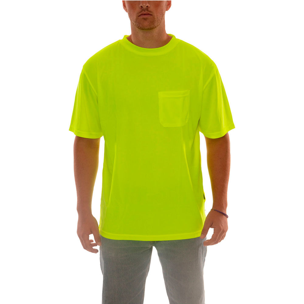 Tingley Rubber B2399198 Enhanced Visibility Short Sleeve T-Shirt - 1 Pocket - Fluorescent Lime - Small