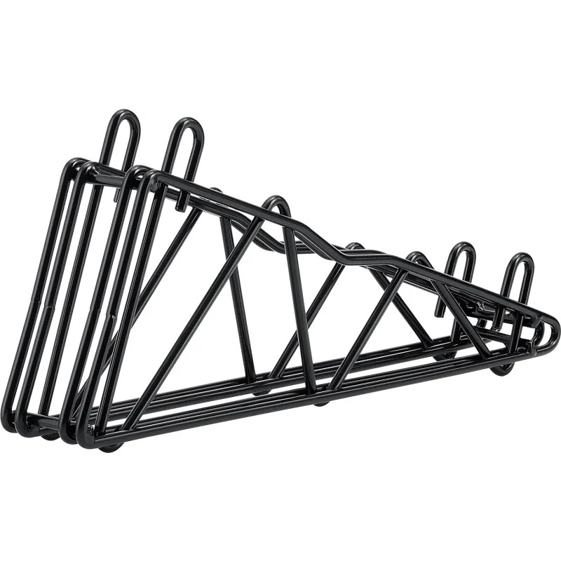 Global Industrial DAB14B Nexel Black Epoxy Fixed Double Shelf Wall Mount Bracket - 14 in.