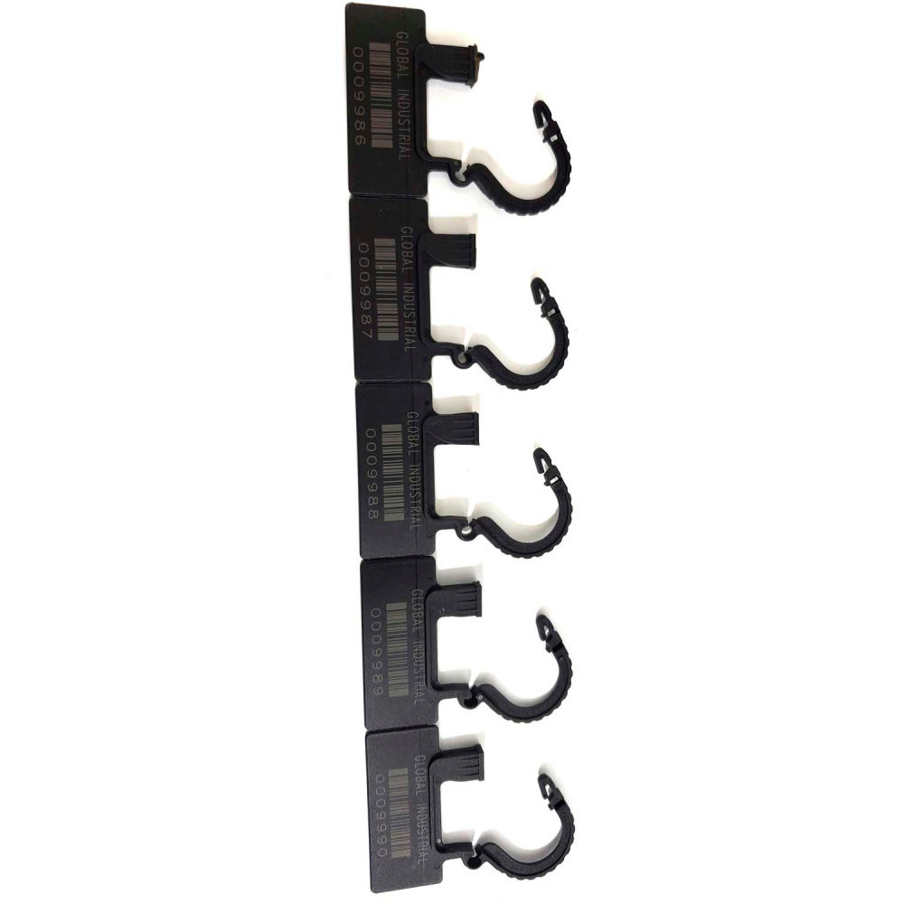 Global Industrial 670484BK One Piece Padlock Seal, Black - Pack of 100