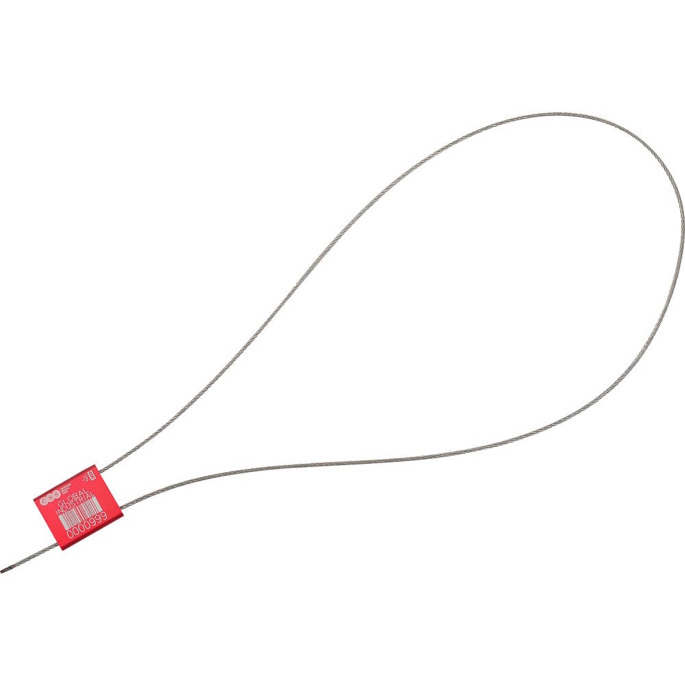 Global Industrial 670489RD Metal Cable Seal, Red - 0.062 x 24 in. - 50 per Pack