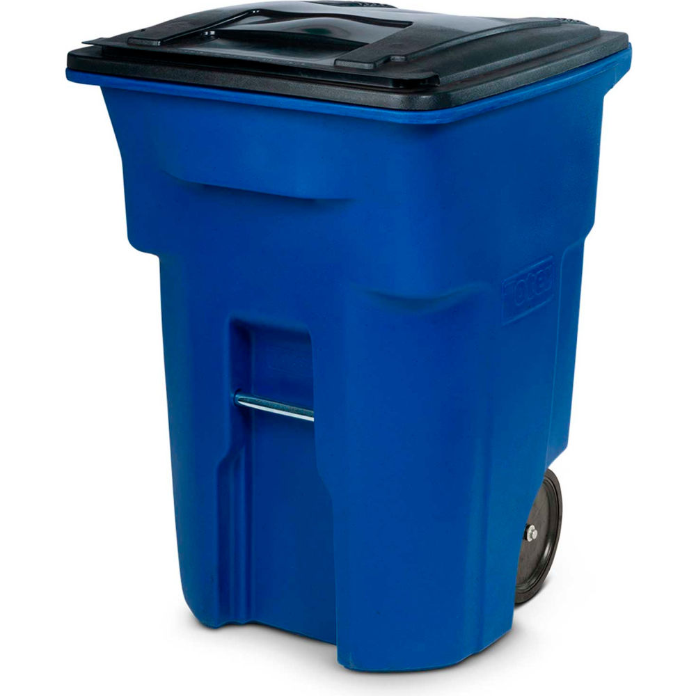 Toter 96 Gallon Trash Can with Smooth Wheels and Lid Blue - ANA96-00BLU