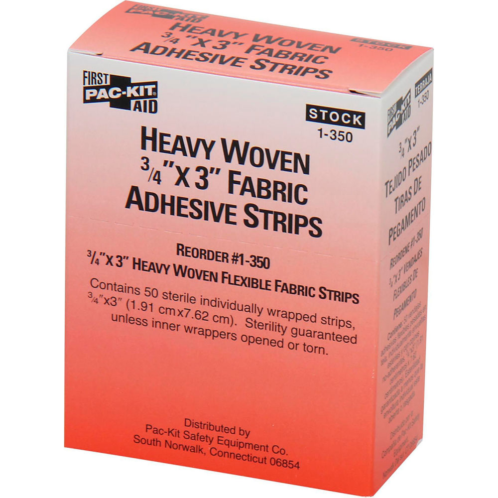 Acme United B3108121 First Aid Only Heavy Woven Fabric Bandages - 0.75 x 3 in. - 50 per Box