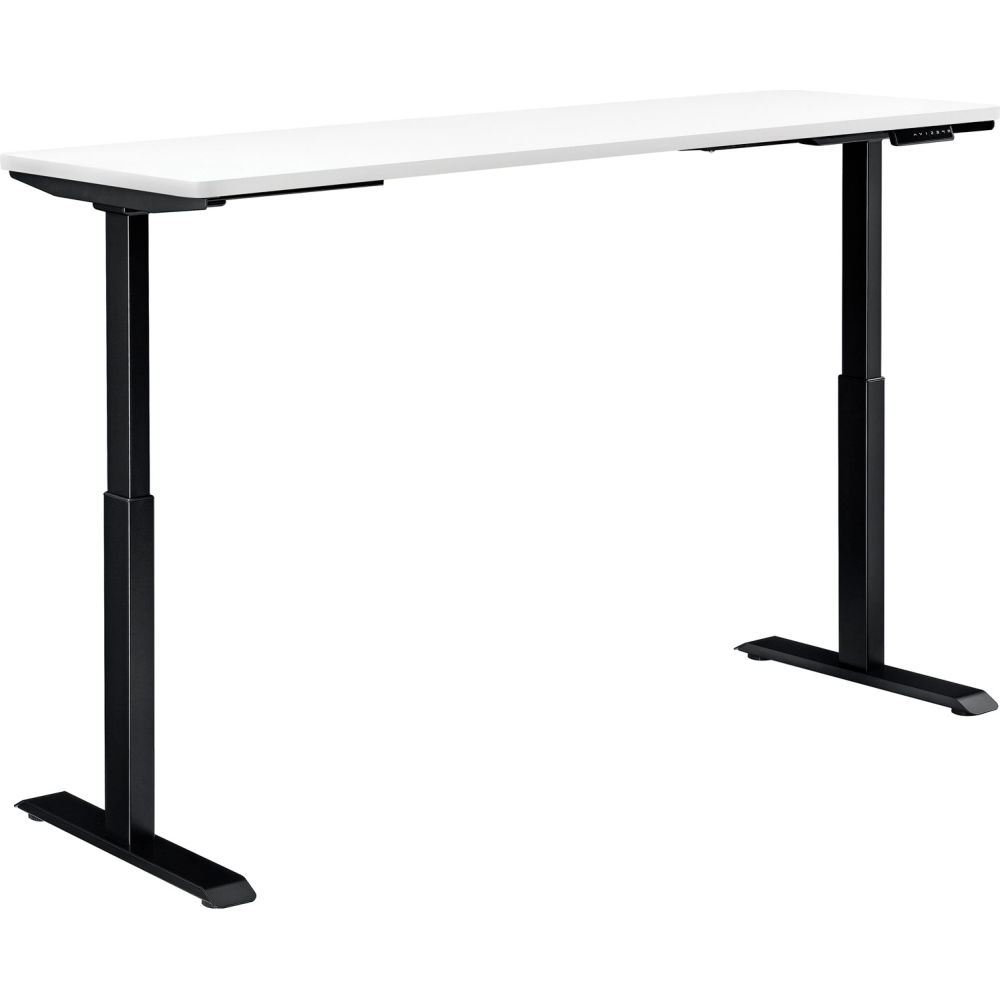 Global Industrial 695781WH 72 x 30 in. Electric Height Adjustable Desk, White with Black Base