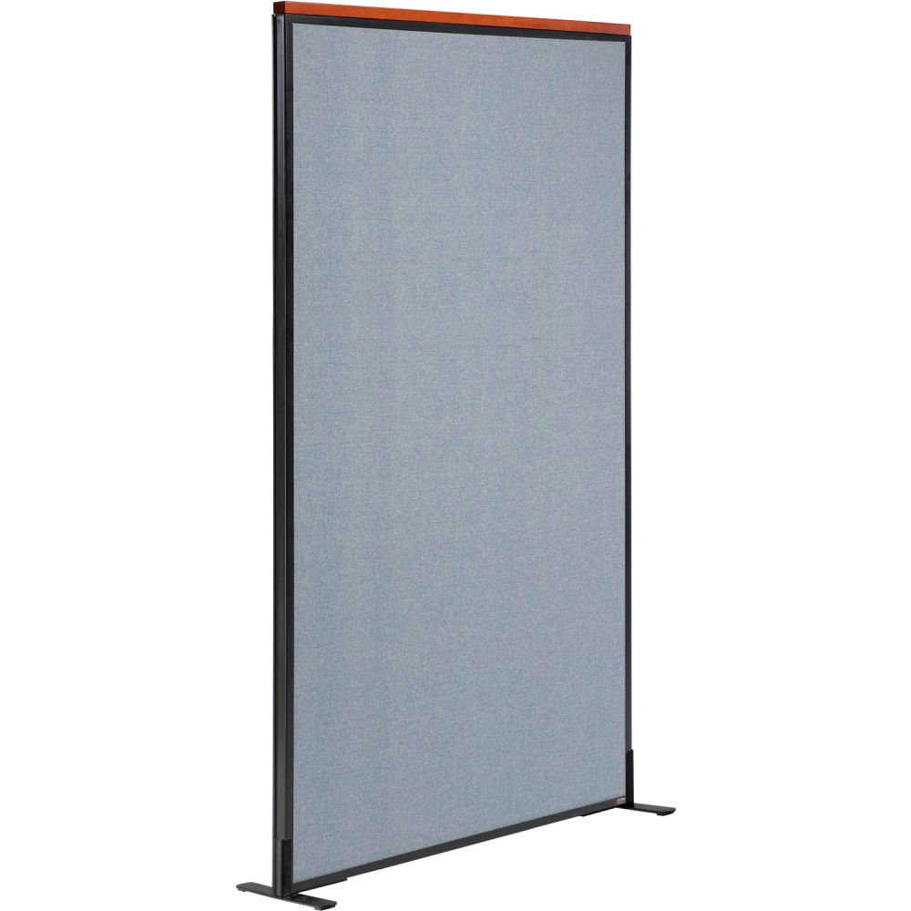 Global Industrial 695792FBL Interion Deluxe Freestanding Office Partition Panel - 36.25 in. x 97.5 in. - Blue