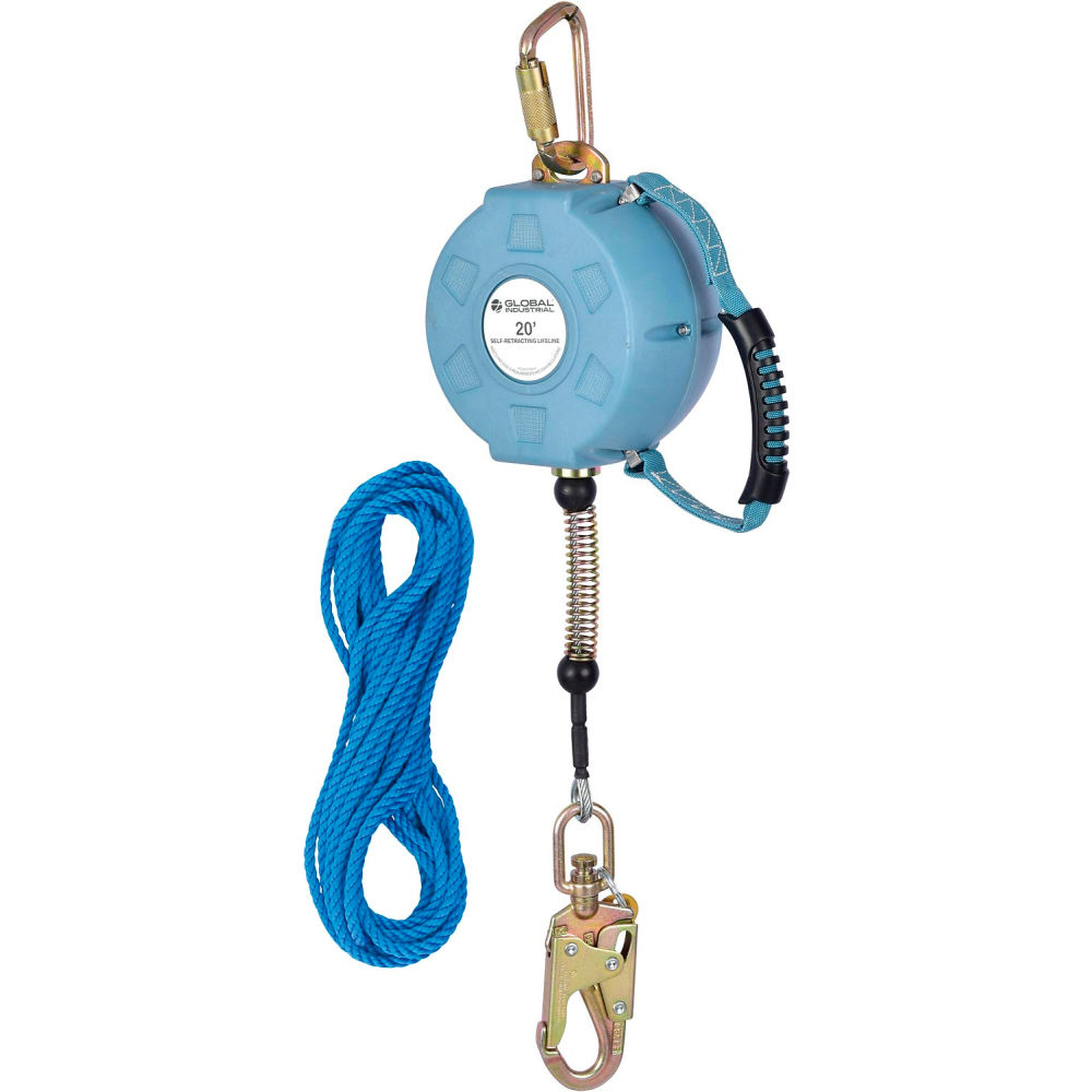 Global Industrial 761325 20 ft. Contractor Self Retracting Lifeline Galvanized Cable