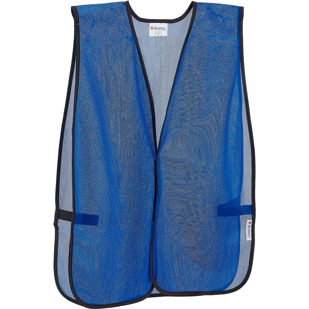 Global Industrial 641642B Hi-Vis Safety Vest - Mesh, Blue - One Size