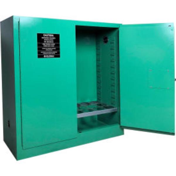 Picture of Global Industrial 288171 Vertical Medical Gas Cabinet D & E Cylinder 24 Cylinder Manual Close&#44; Green