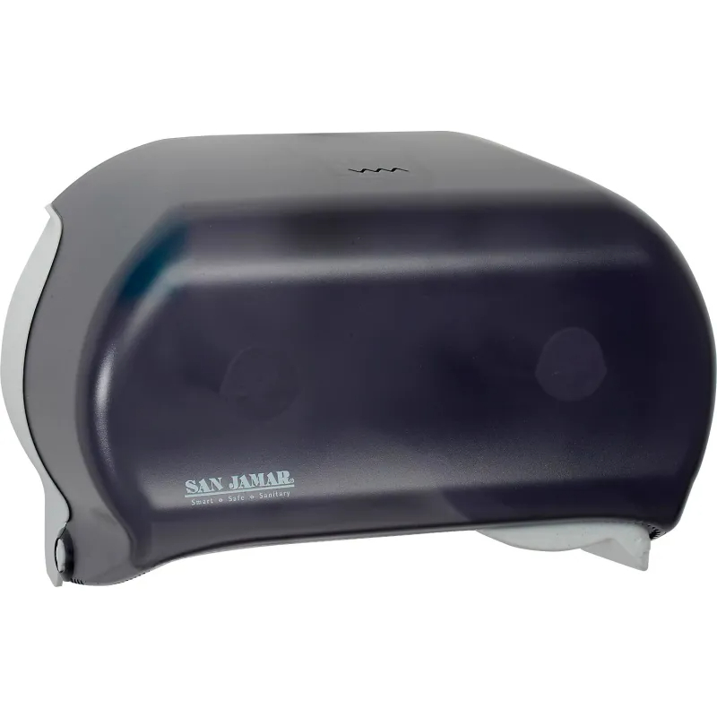B364328 San Jamar Versatwin Tissue Dispenser Classic Transparent Black Pearl - R3600TBK - Pack of 6