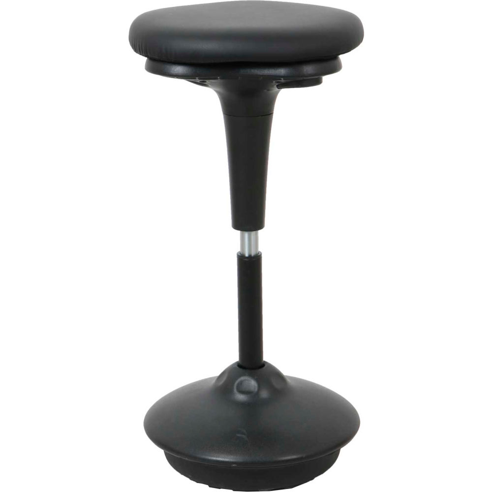 Global Industrial 695613BLT-AM 25 in. x 33 in. Interion Protective Bonded Leather Active Seating Stool - Black
