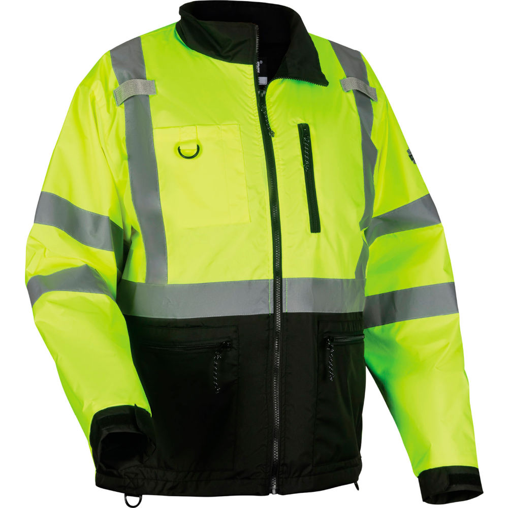B3131874 High Visibility Windbreaker Water Resistant Jacket - Type R Class 3, Lime - Small