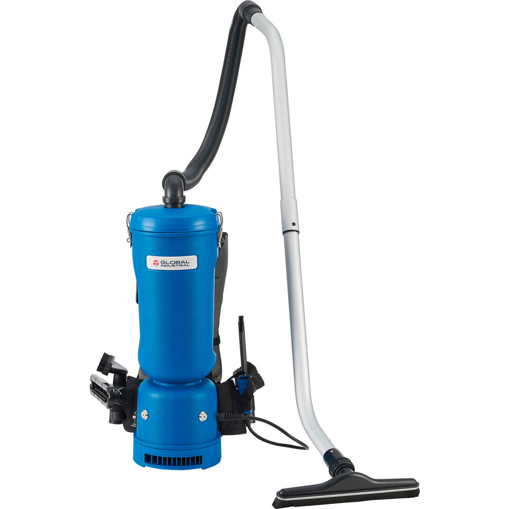 Global Industrial 641754 Ergonomic HEPA Backpack Vacuum with Tool Kit 2.5 gal Capacity - 8 Piece