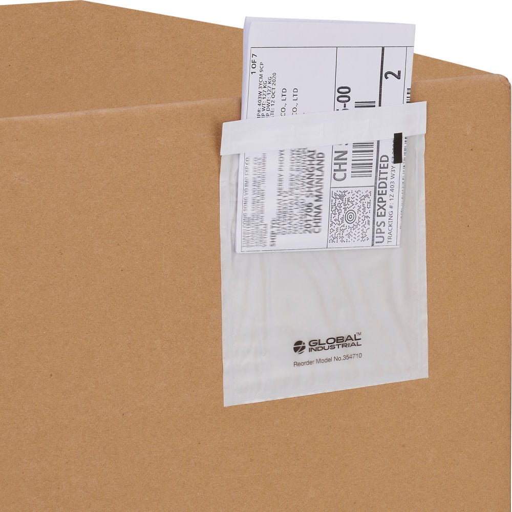 Global Industrial 354710 Packing List Envelopes, Clear - 4.5 x 5.5 in. - 1000 per Pack