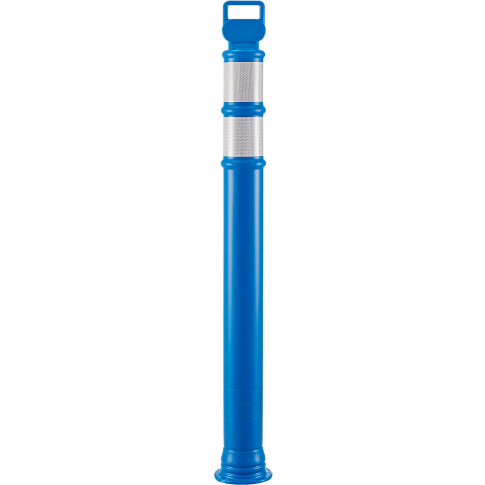 Global Industrial 670604 Portable Delineator Post with 3 in. Reflective Bands 49 in., Blue