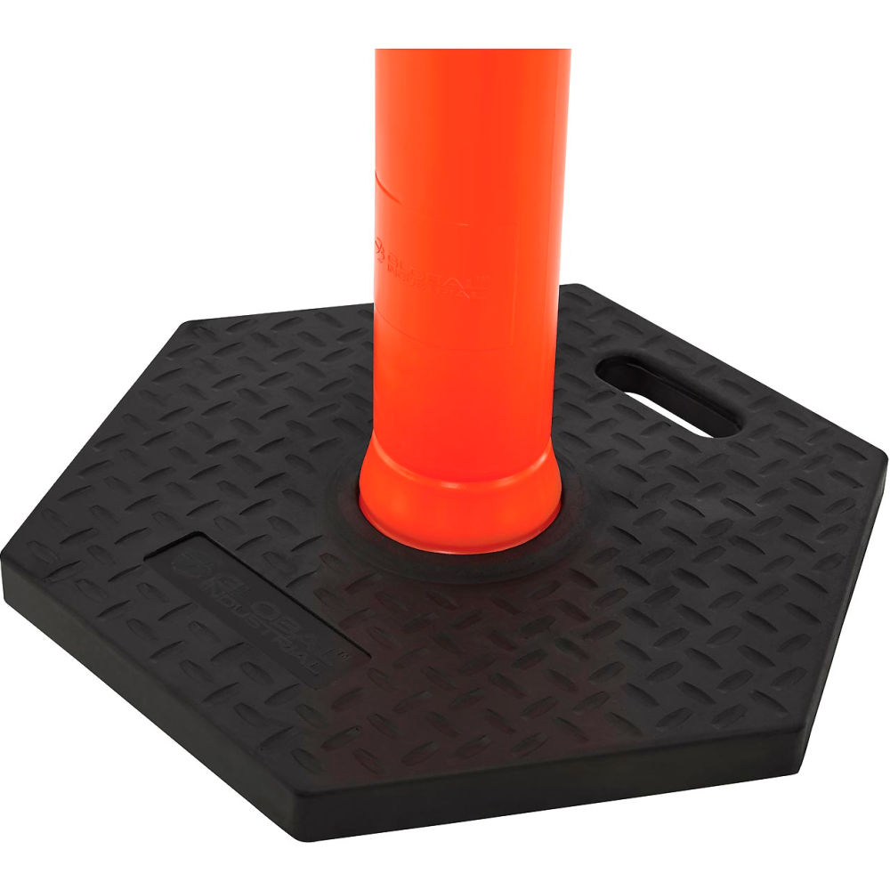 Global Industrial 670607 Rubber Base for Delineator Post Hexagonal