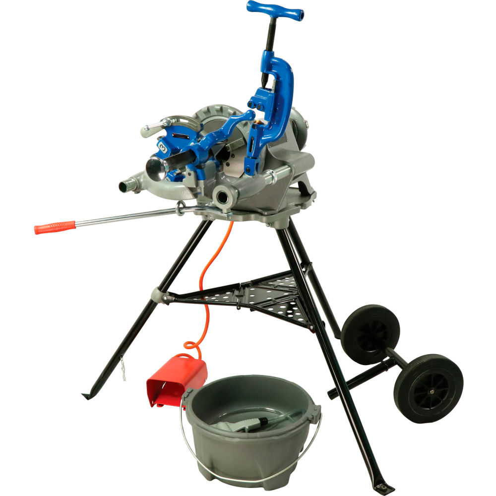 Global Industrial 604050 Electric Pipe Threading Machine with Manual Die Head 0.5 in. - 2 in. Capacity