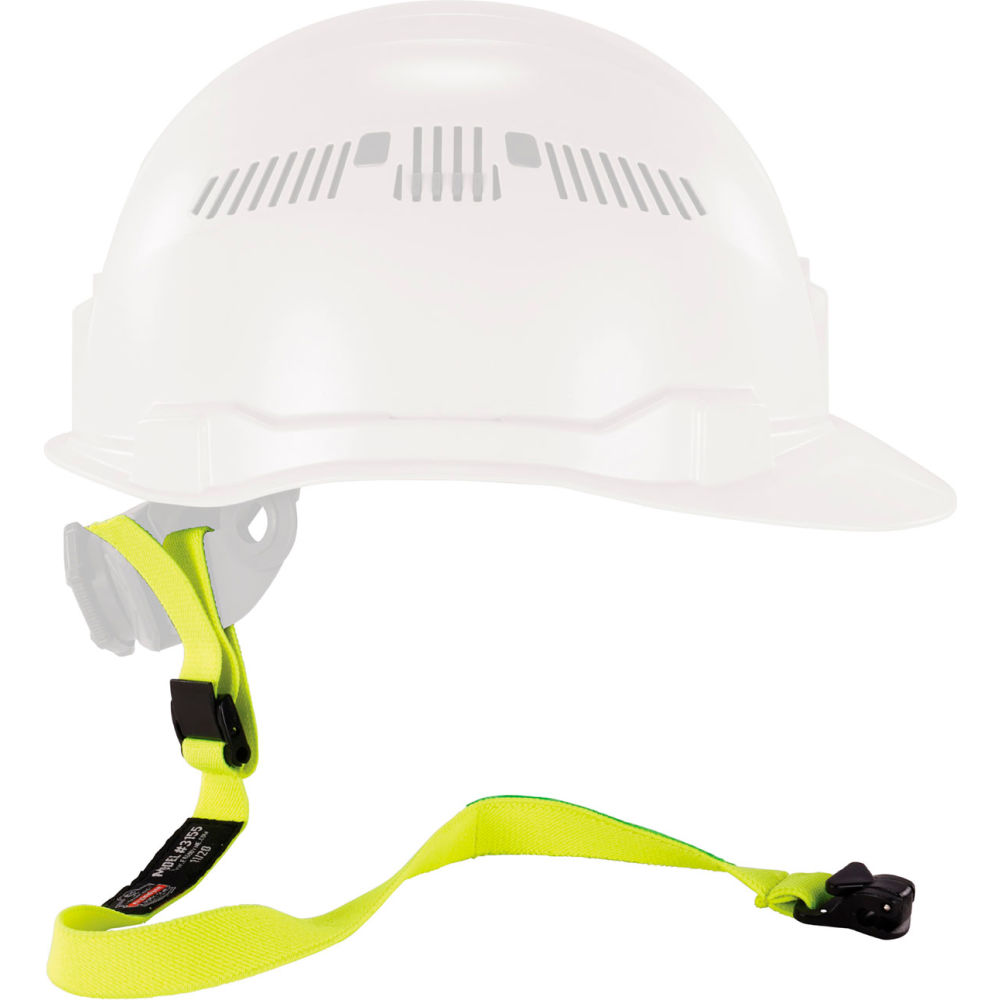 B3161678 Squids 3155 Hard Hat Elastic Lanyard with Clamp, Lime - One Size - Pack of 10