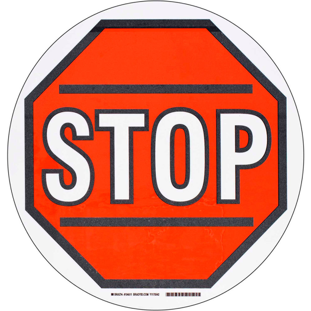 B2249763 104511 Floor Stop Sign Polyester, Red & White - 17 in.