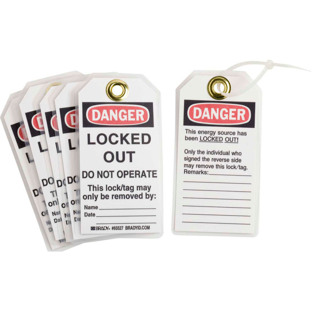 B2249559 65535 Lockout Tag - Danger Do Not Operate Heavy Duty Polyester Encapsulated - 25 per Pack