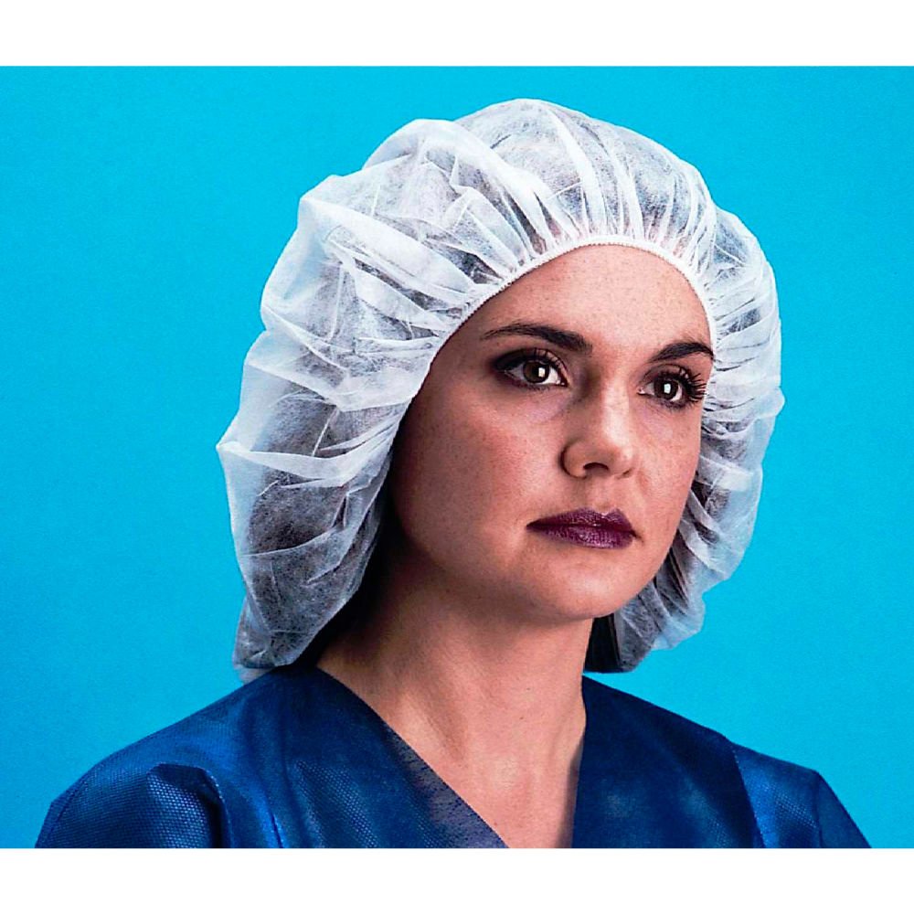 B1409604 Lightweight Polypropylene Bouffant Cap 100 Latex Free, Green - 21 in. - 100 per Bag