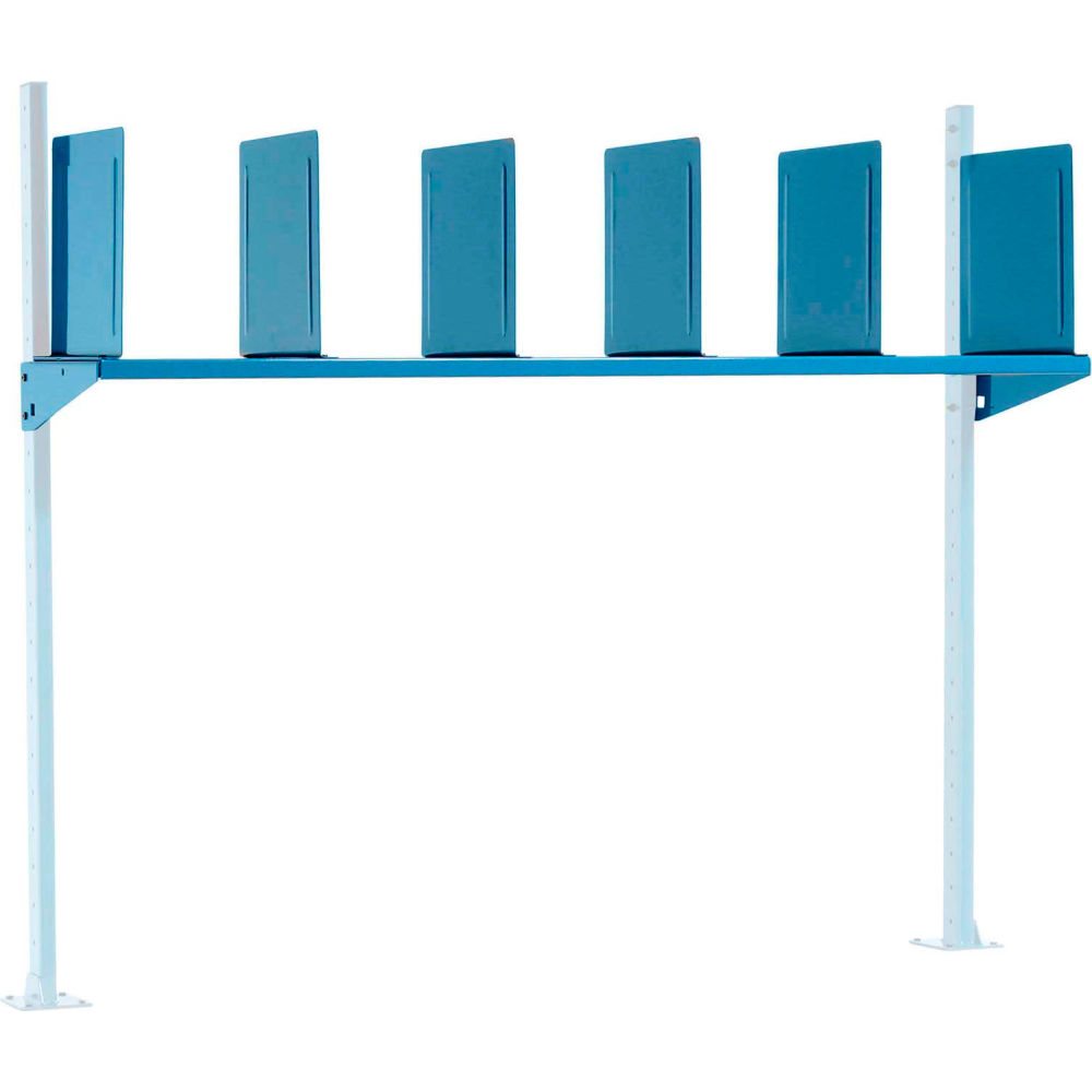 Global Industrial 493690BL Upper Shelf & Dividers for 60 in. Packing Workbench, Blue