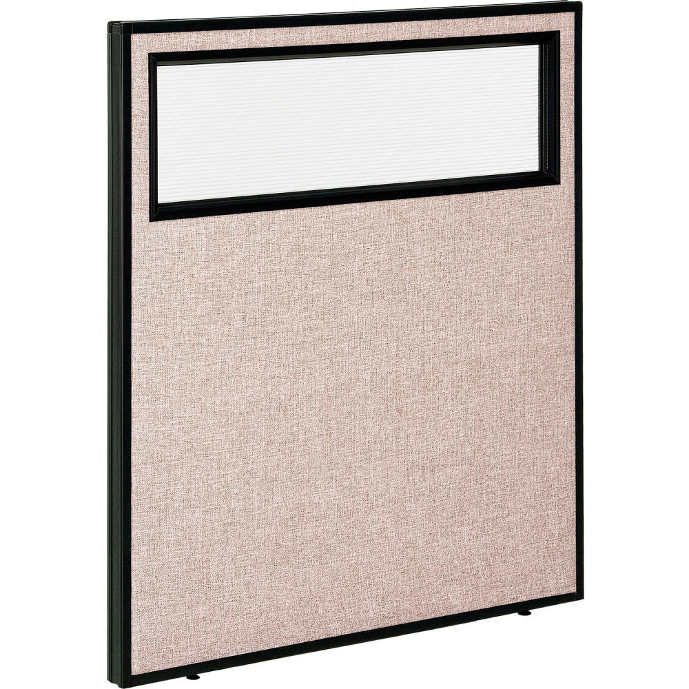 Global Industrial 694754WTN Interion Office Partition Panel with Partial Window - 36.25 in. x 42 in. - Tan