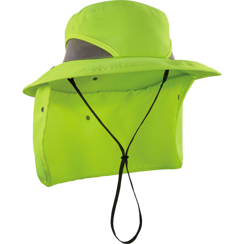 Ergodyne Ranger Hat with Neck Shade, Lime Green, Size Small/Medium - 12710