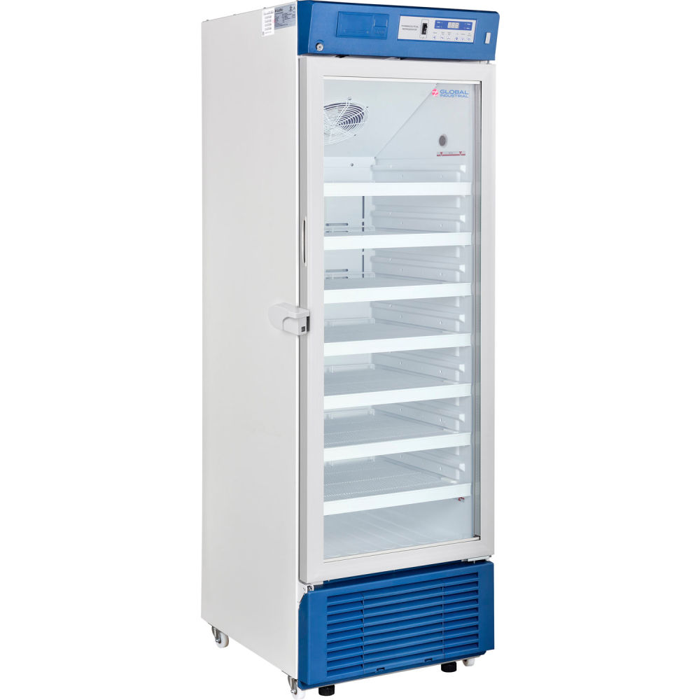 Picture of Global Industrial 2453703 Upright Laboratory Refrigerator - 13.8 cu. ft. Glass Door