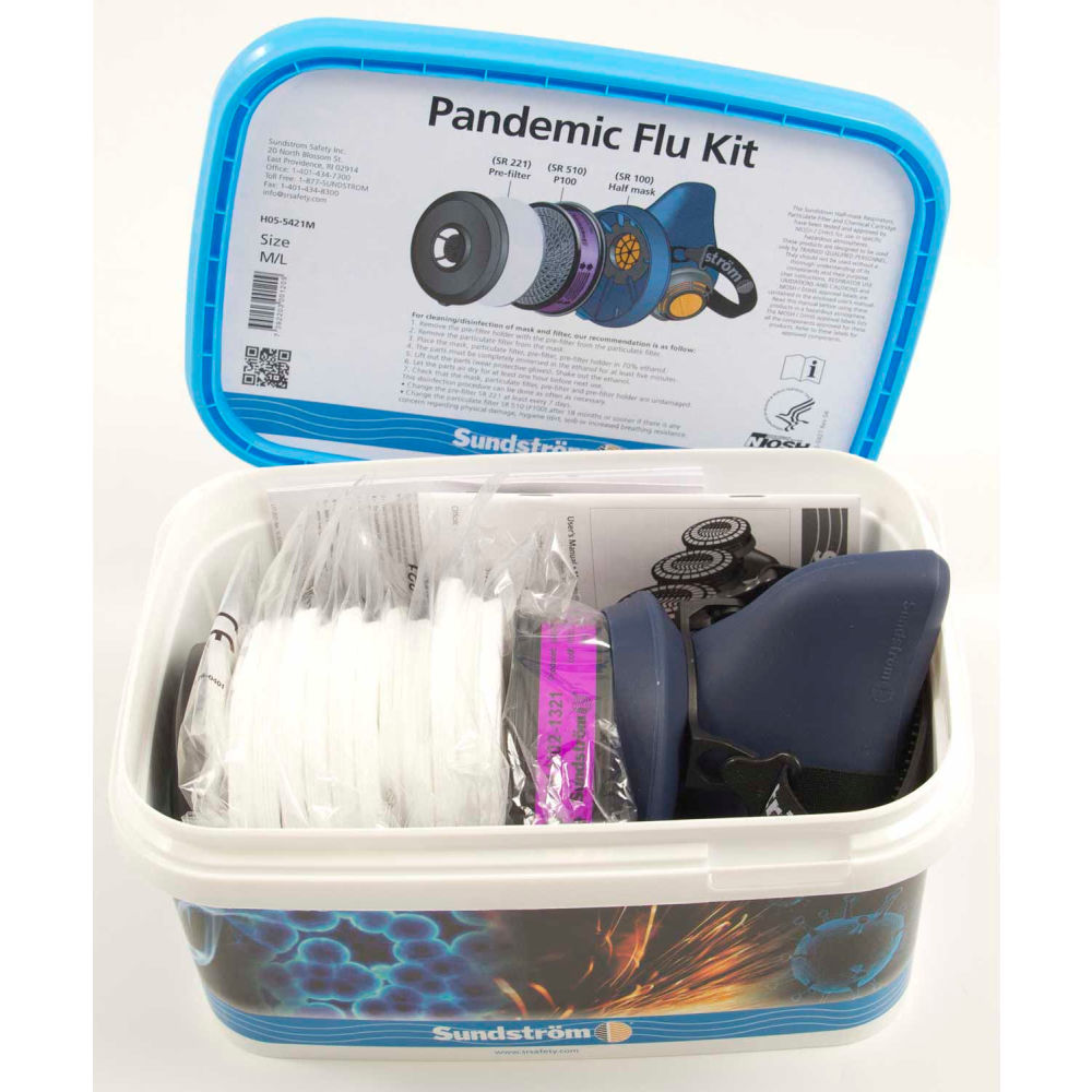 Half Mask Respirator Kit, Includes 1 Cartridge, P100 Filter, Snap-In Gasket, Size M