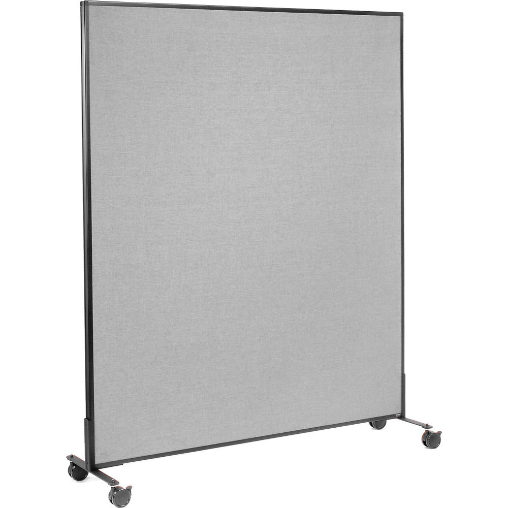 Global Industrial 695790MGY Interion Mobile Office Partition Panel - 60.25 in. x 99 in. - Gray