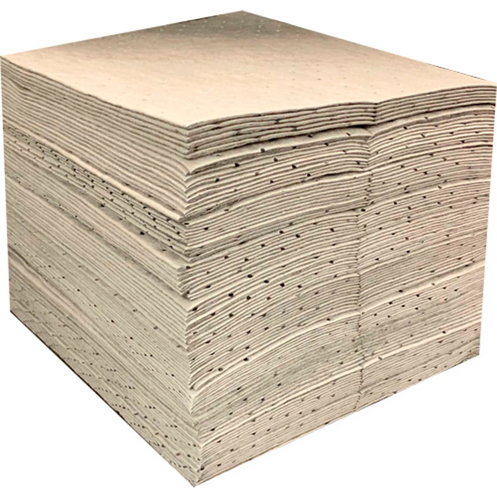 Heavyweight Sorbent Pads - Gray - 15 in. x 18 in. - Pack of 100 - 33 oz Absorbency