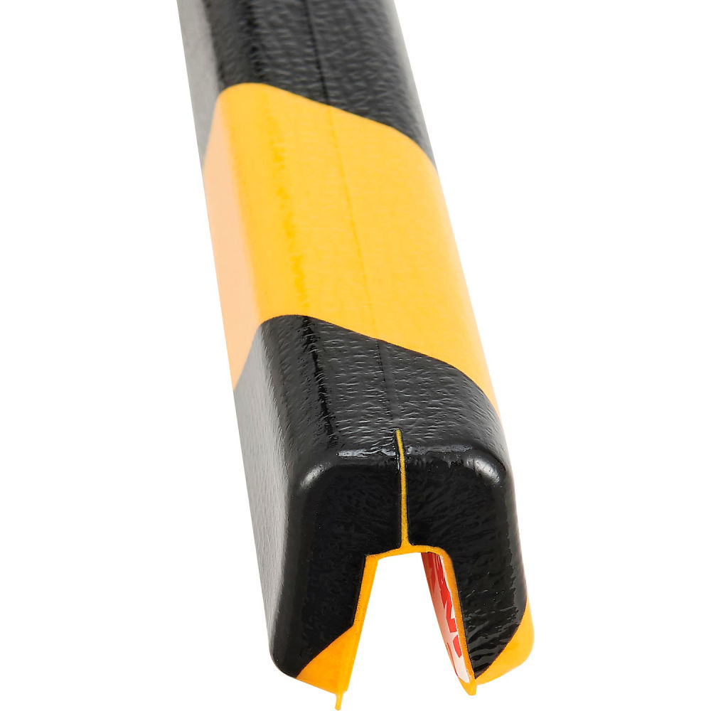 Shelf Bumper Guard Type G - Black & Yellow - 39.375 in. - Self-Adhesive