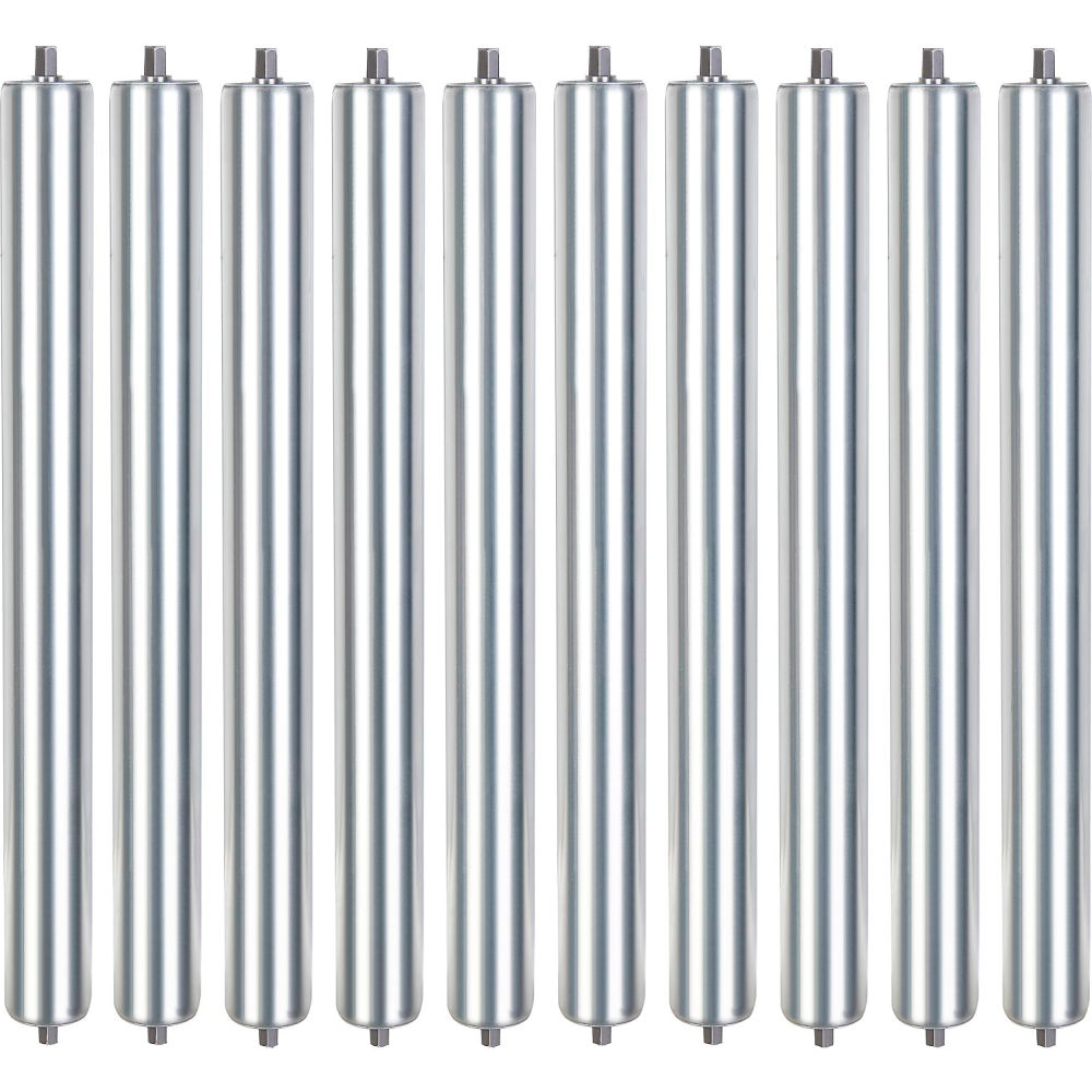 Global Industrial 293180 21 in. Replacement Roller - 1.9 in. Dia. Galvanized Steel - Pack of 10