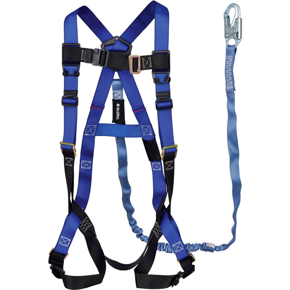 Global Industrial 761317 Contractor 1D Harness & 6 ft. Lanyard Combo