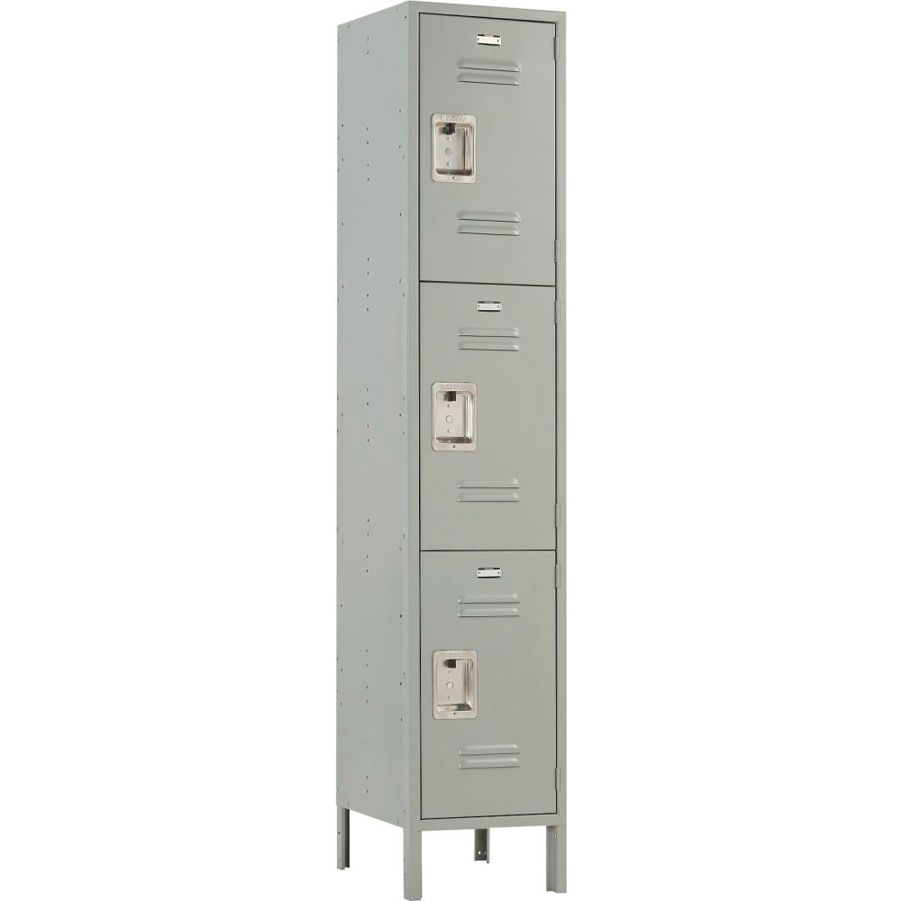 Global Industrial 290611 Infinity 3-Tier 3 Door Locker - 15 in. x 18 in. x 78 in. - Gray
