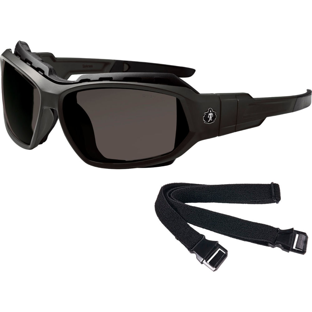 B3139721 Skullerz LOKI-AFAS Safety Spoggles with Strap Smoke Lens Matte Black Frame