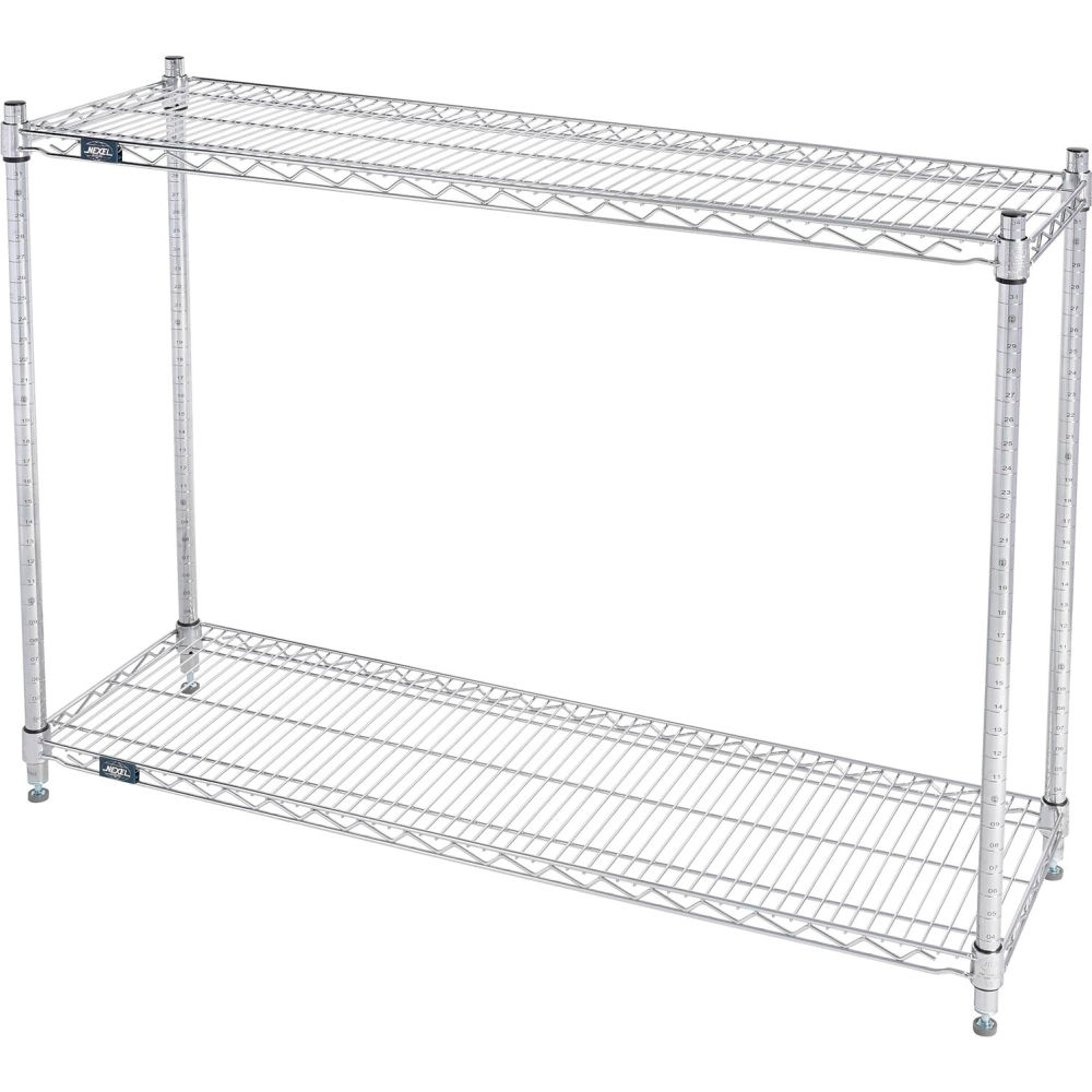 Global Industrial 18483ESD2 Nexel 2 Shelf Chrome ESD Wire Shelving Unit Starter - 48 x 18 x 34 in.