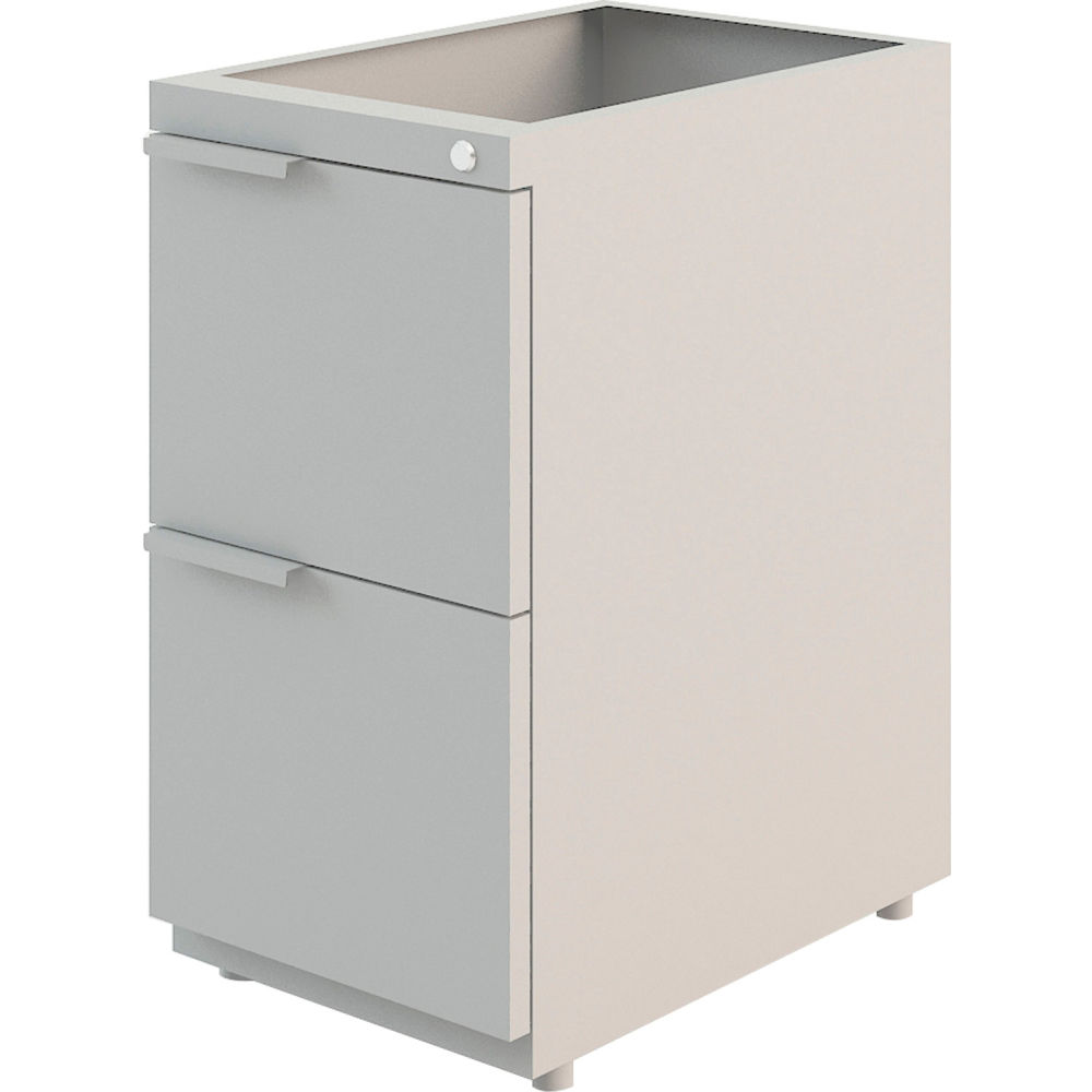 Interion Modular 2 Drawer Pedestal - Gray - Steel Construction - Modern Design