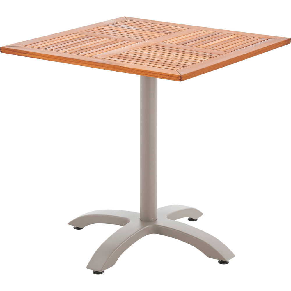27.5in. Square Teakwood Bistro Table - Tan - Durable Aluminum Frame