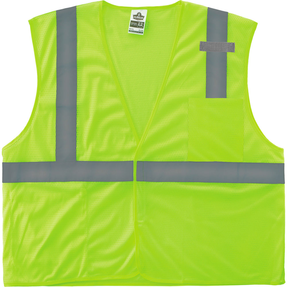 B3112986 GloWear 8210HL-S Mesh Hi-Vis Safety Vest - Class 2 Economy Single Size, Lime - Extra Large