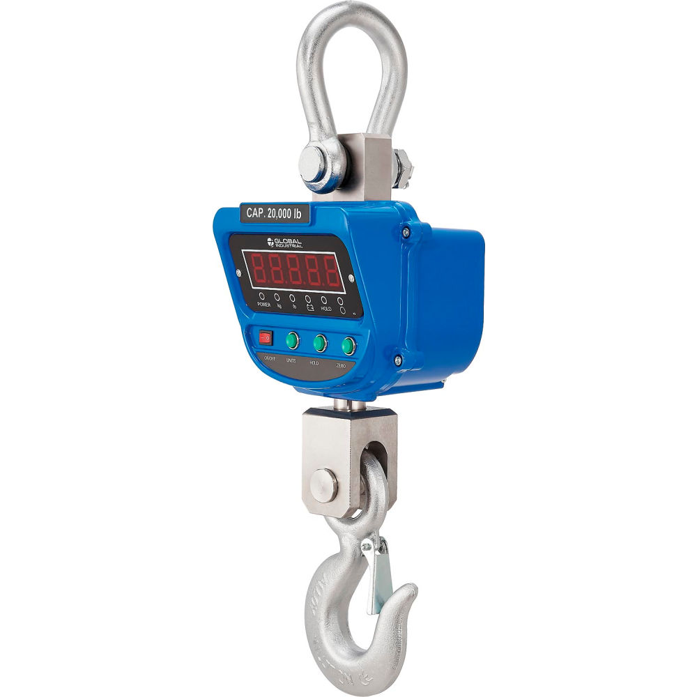 Picture of Global Industrial 412653 Heavy-Duty LED Digital Crane Scale with Remote 20000 x 10 lbs