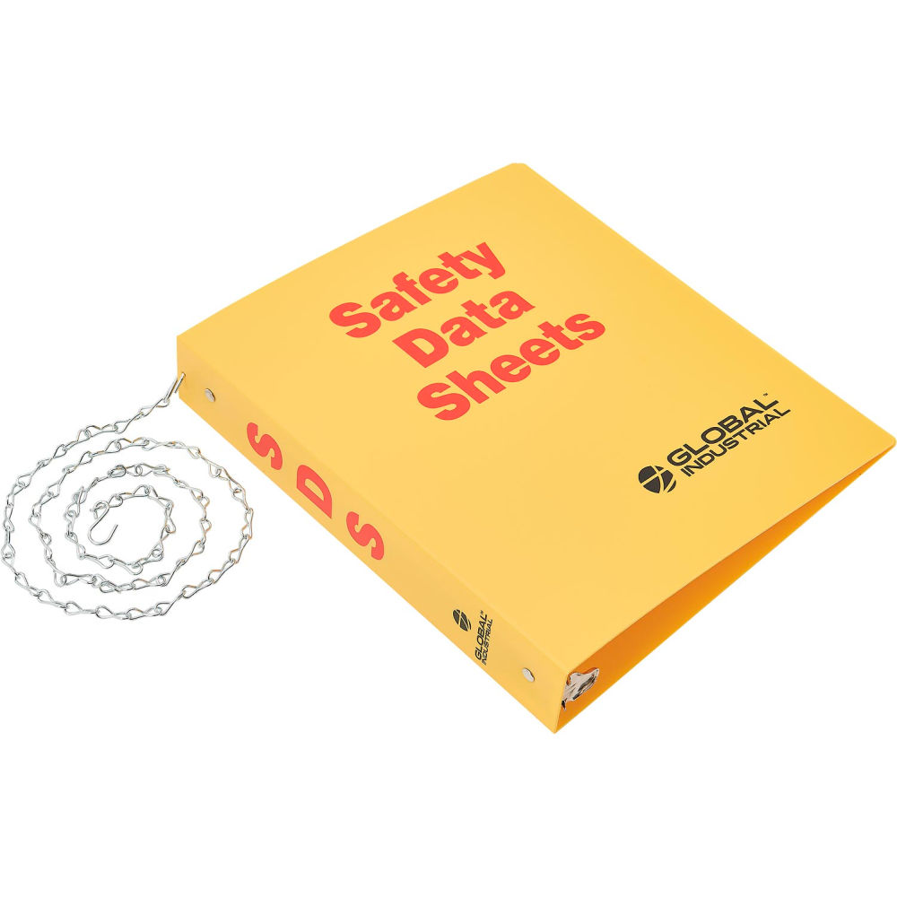 Global Industrial 708607 English 3 Ring Safety Data Sheet Binder 2 in. Rings with Chain -  GLOBAL INDUSTRIES