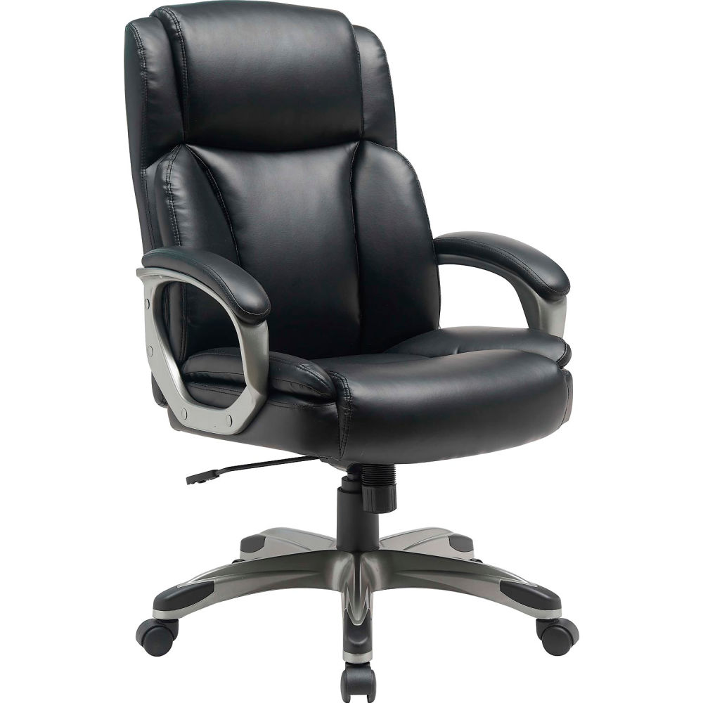 Global Industrial 695980 Interion Leather Executive Chair, Black