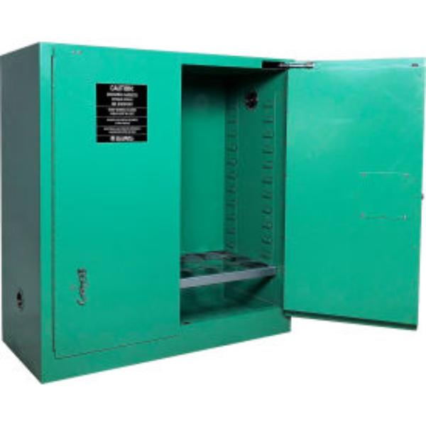 Picture of Global Industrial 288172 Vertical Medical Gas Cabinet D & E Cylinder 24 Cylinder Self Close&#44; Green