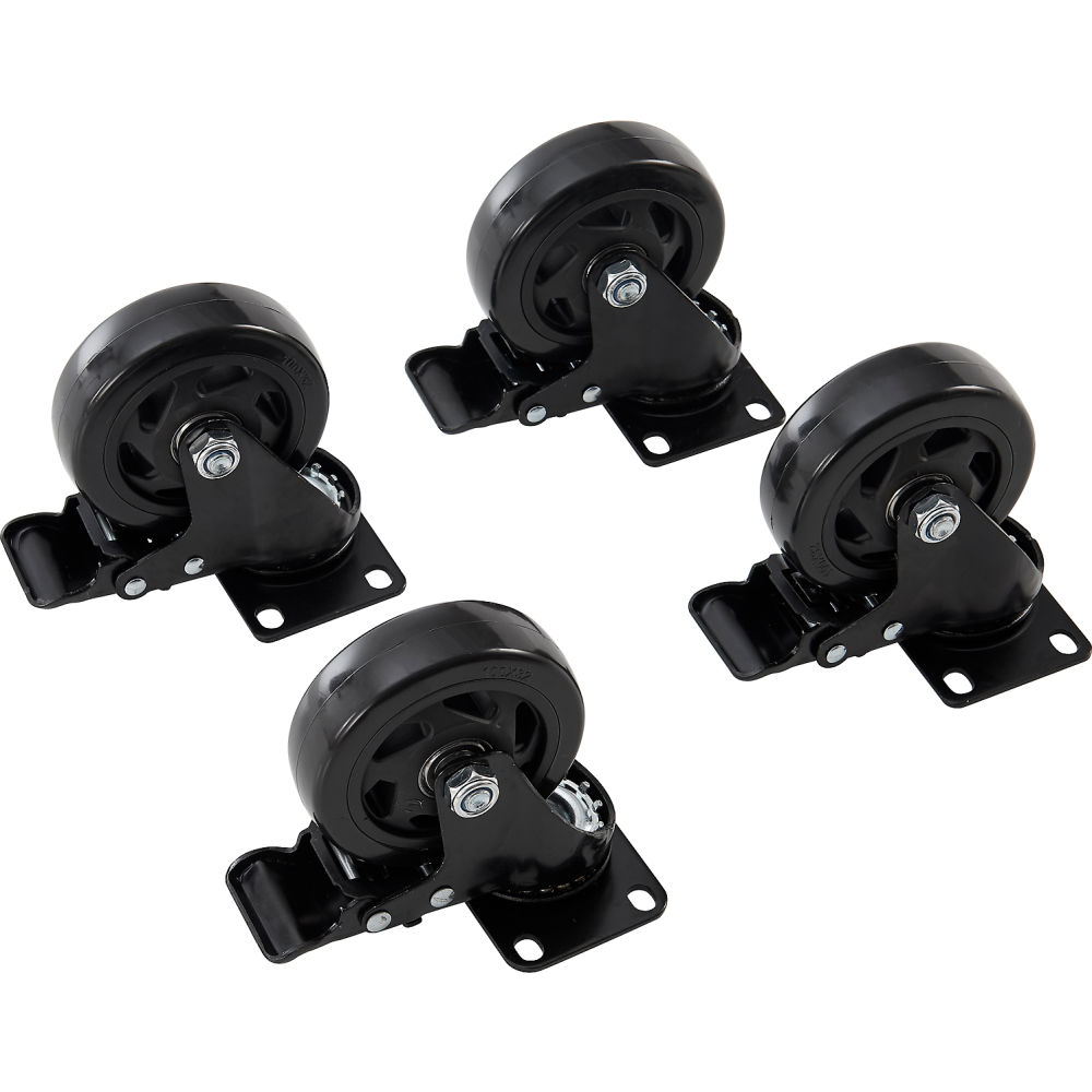 Global Industrial 604156 Replacement Casters for Commercial Air Scrubber 604153 - 4 per Pack