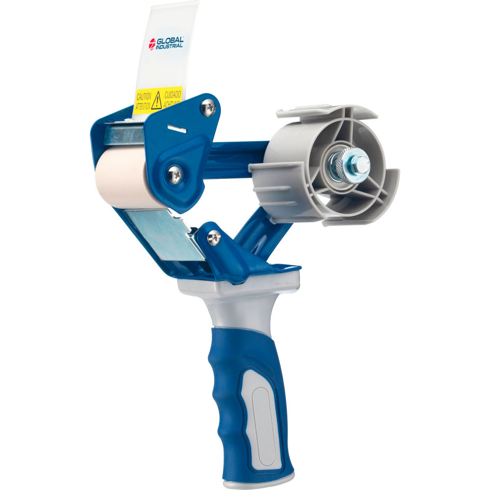 Handheld Tape Dispenser, 2 in Max. Tape Width, Magnetic Attachment, Metal, Blue