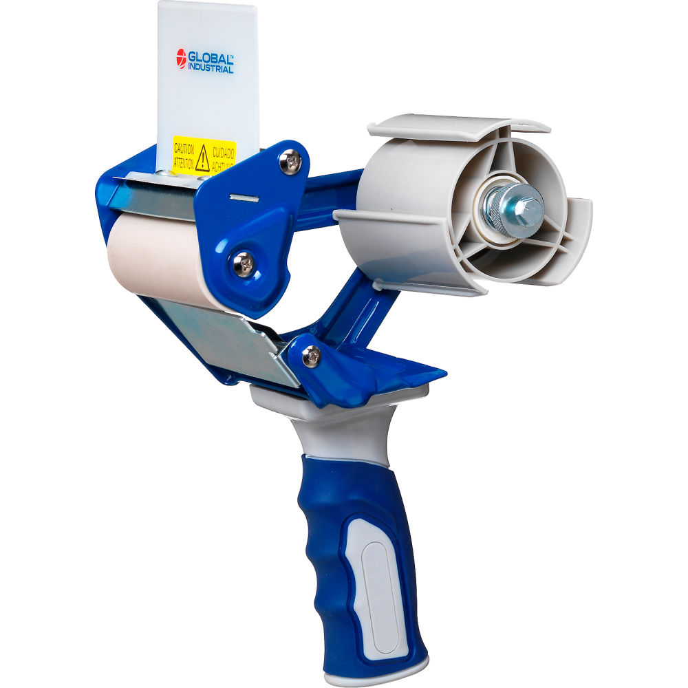 Handheld Tape Dispenser, 3 in Max. Tape Width, Magnetic Attachment, Metal, Blue