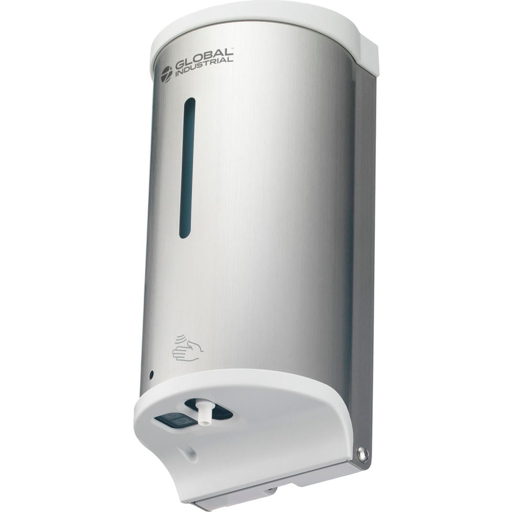 Global Industrial 641504 Automatic Foam Hand Sanitizer & Soap Dispenser 800 ml Stainless Steel